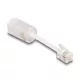 Delock Telefon kábel RJ10 apa - RJ10 anya csatlakozó kábellel 30 mm hosszú áttetsző / fehér