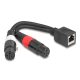 Delock Adapter RJ45 kábel anya - 2 x XLR 3 tűs anya fekete színű 20 cm