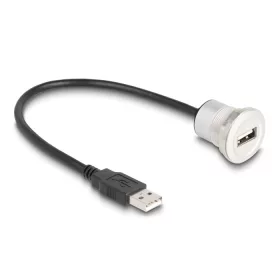   Delock USB 2.0 A-típusúbeépített anya kábelcsatlakozóval 30 cm, alumínium (88181)