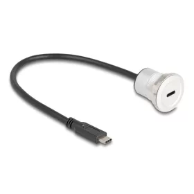   Delock USB 10 Gbps USB Type-C  beépített anya kábelcsatlakozóval 30 cm, alumínium (88183)