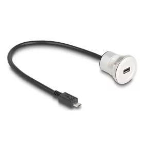   Delock USB 2.0 Micro-B beépített anya kábelcsatlakozóval 30 cm, alumínium (88184)