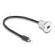Delock USB 2.0 Mini-B beépített anya kábelcsatlakozóval 30 cm, alumínium (88186)