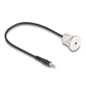   Delock 3,5 mm, 3 tűs sztereó beépített anya apa kábellel 30 cm, alumínium (88188)