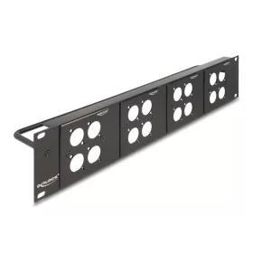   Delock D-típusú 19  Patch Panel 4 D-típusú lemezzel 86 x 86 mm méretű és 4 port 2U fekete (88195)