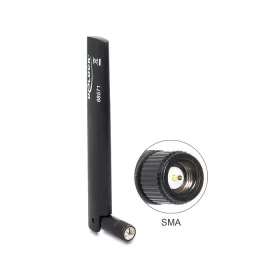   Delock LTE antenna SMA -0,8 ~ 3,0 dBi mindenirányú, flexibilis csatlakozóval, fekete (88571)