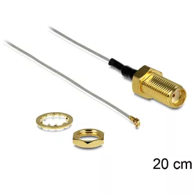   Delock antenna kábel SMA jack bulkhead > MHF III/U.FL-LP-040 kompatibilis csatlakozó, 200 mm 0.81