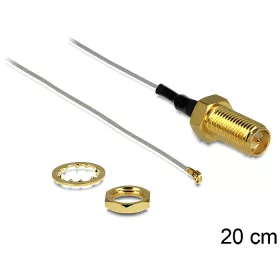   Delock antenna kábel RP-SMA jack bulkhead > MHF III/U.FL-LP-040 kompatibilis csatlakozó, 200 mm 0.81