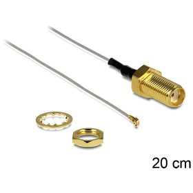   Delock antenna kábel SMA jack bulkhead > MHF IV/HSC MXHP32 kompatibilis csatlakozó, 200 mm 0.81