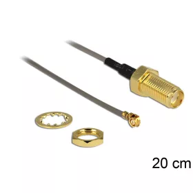   Delock antenna  kábel SMA Jack Bulkhead > MHF/U.FL-LP-088 kompatibilis csatlakozó, 200 mm, 1.37 (88816)