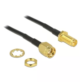   DELOCK Antenna kábel RP-SMA dugó > RP-SMA jack válaszfalas 200 mm (88876)