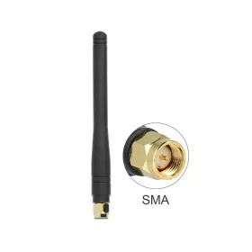   Delock flexibilis ISM (433MHz) antenna, 2.5dBI, gömbkarakterisztikájú, SMA csatlakozóval