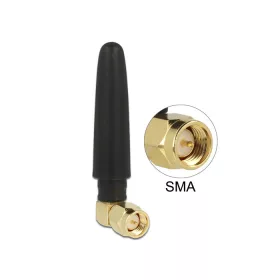   Delock gömbkarakterisztikájú ISM 433MHz antenna, SMA csatlakozó, 1dBi, fekete, rugalmas gumi (88915)
