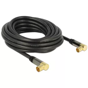   Delock Antennakábel IEC (koax)-dugó 90  > IEC(koax)-hüvely 90   RG-6/U 5 m fekete