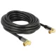 Delock Antennakábel IEC (koax)-dugó 90  > IEC(koax)-hüvely 90   RG-6/U 5 m fekete