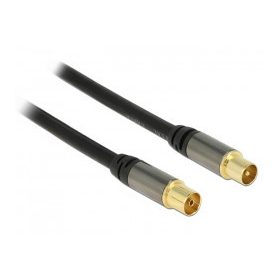   Delock IEC koax dugó - IEC koax aljzat, RG6/U antenna kábel 1m fekete (88922)