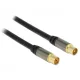 Delock IEC koax dugó - IEC koax aljzat, RG6/U antenna kábel 1m fekete (88922)