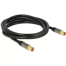  Delock Antenna kábel IEC(koax) dugó > IEC(koax) aljzat 2 m fekete (88923)