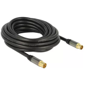   Delock IEC(koax)-dugó > IEC(koax)-hüvely RG-6/U antenna kábel  5m fekete (88925)