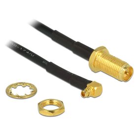   Delock Antennakábel RP-SMA Jack Bulkhead > MMCX 90  Plug 320 mm