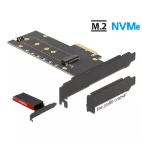   Delock PCI Express x4-kártya - 1 x belső NVMe M.2 Key M hűtőbordával és RGB LED megvilágítással - al