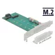 Delock PCI Express x4-kártya - 1 x M.2 aljzat B nyílással + 1 x NVMe M.2 aljzattal, M nyílással - al (89047)