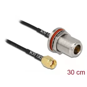 Delock Antennakábel RP-SMA-dugó - N-hüvely RG-174 30 cm