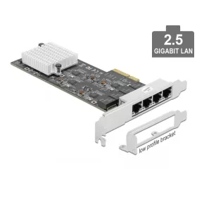 Delock PCI Express x4 kártya - 4 x 2,5 Gigabit LAN