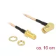 Delock Antennakábel RP-SMA dugó 90  > RP-SMA csatlakozó válaszfal RG-316 16 cm