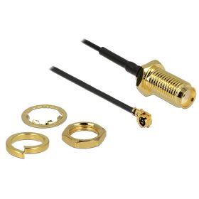   Delock Antennakábel SMA jack válaszfal > MHF/U.FL-LP-068 kompatibilis dugó 70 mm