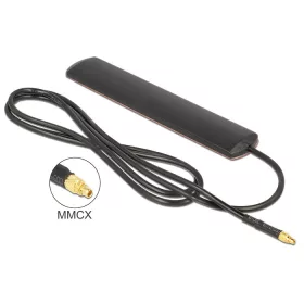   Delock LTE Antenna MMCX dugó 3 dBi minden irányú fix fekete öntapadós szereléssel (89525)