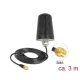 Delock LoRa antenna 868 MHz SMA dugó 0 dBi minden irányú (RG-174, 3 m) tetőre szerelhető fekete