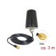 Delock WLAN 802.11 b/g/n antenna SMA dugó 3 dBi mindenirányú 3 dBi csatlakozókábellel (RG-174, 3 m) (89534)