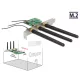 Delock PCI Express-kártya > 1 x belso A formátumú M.2 nyílással, 3 külso antennával - alacsony profi