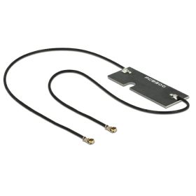   Delock Twin Antenna WLAN MHF IV /HSC MXHP32 compatible plug 802.11 ac/a/h/b/g/n 3 - 5 dBi 2 x 150 mm (89569)