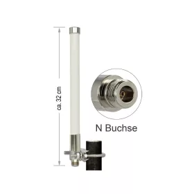   Delock Nagy hatótávolságú (LoRa) 868 MHz-es N típusú mindenirányú antenna (anya) 3 dBi teljesítményű
