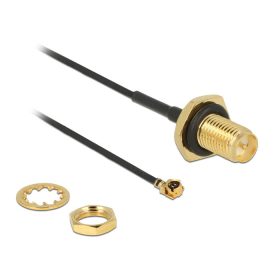   Delock Antennakábel RP-SMA csatlakozó válaszfal>MHF/U.FL-LP-068 kompatibilis dugó 100 mm 1,13 menet