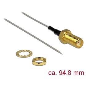   Delock Antennakábel SMA jack válaszfal > nyitott végű, ónozott 1.37 , 94.8 mm menethossz 10 mm