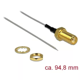   Delock Antennakábel SMA jack válaszfal > nyitott végű, ónozott 1.37 , 94.8 mm menethossz 10 mm