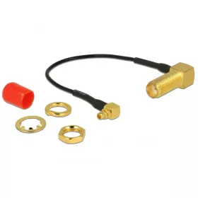   Delock Antenna kábel SMA 90  anya válaszfali csatlakozóval > MMCX 90  csatlakozó 10 cm 1.37 menethos