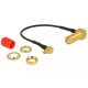 Delock Antenna kábel SMA 90  anya válaszfali csatlakozóval > MMCX 90  csatlakozó 10 cm 1.37 menethos