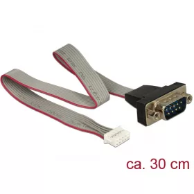   Delock kábel soros pin header anya > 1 x RS-232 DB9 apa 2 mm-es osztású elrendezés: sodrott (89632)