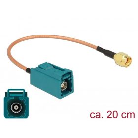   Delock Antenna kábel FAKRA Z-hüvely > RP-SMA-dugó RG-316 20 cm