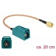 Delock Antenna kábel FAKRA Z-hüvely > RP-SMA-dugó RG-316 20 cm