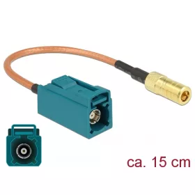  Delock Antenna kábel FAKRA Z-hüvely > SMB-dugó RG-316 15 cm