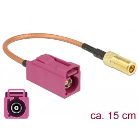   Delock Antenna kábel FAKRA Z-hüvely > SMB-hüvely RG-316 15 cm