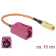 Delock Antenna kábel FAKRA Z-hüvely > SMB-hüvely RG-316 15 cm