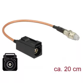   Delock Antenna kábel FAKRA A-hüvely > FME-hüvely RG-316 20 cm