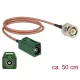 Delock Antenna kábel FAKRA E-hüvely > BNC-dugó RG-316 50 cm
