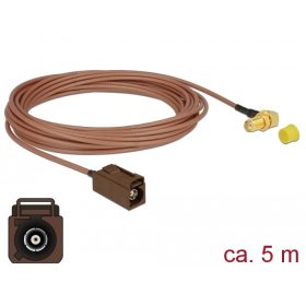   Delock Antenna kábel FAKRA F hüvely > SMA 90  anya válaszfali csatlakozóval RG-316 5 m