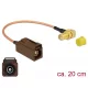 Delock Antenna kábel FAKRA F hüvely > SMA 90  anya válaszfali csatlakozóval RG-316 20 cm